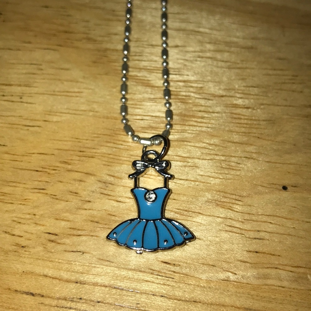 ballerina necklace white gold chain 18k plated with pendant new